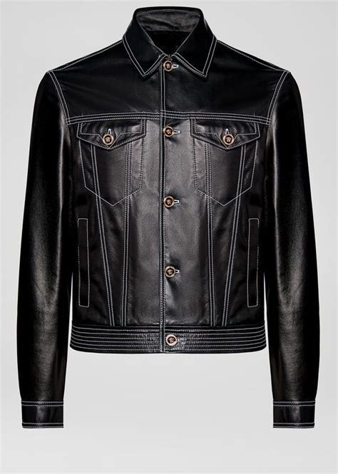 versace nappa leather jacket men|Versace Jackets for Men .